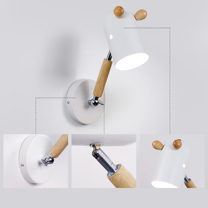 Lisslune | Nordic Deer Wall Light Fixture Metal 1 Lamp Bedroom Reading Lamp with Swingarm