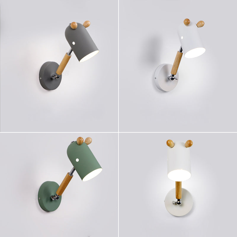 Lisslune | Nordic Deer Wall Light Fixture Metal 1 Lamp Bedroom Reading Lamp with Swingarm