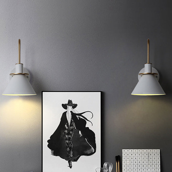 Lisslune | Macaron 1-Head Wall Light Bugle-shaped Wall Lamp with Metal Shade for Bedroom