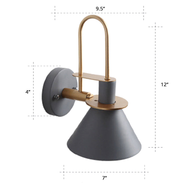 Lisslune | Macaron 1-Head Wall Light Bugle-shaped Wall Lamp with Metal Shade for Bedroom