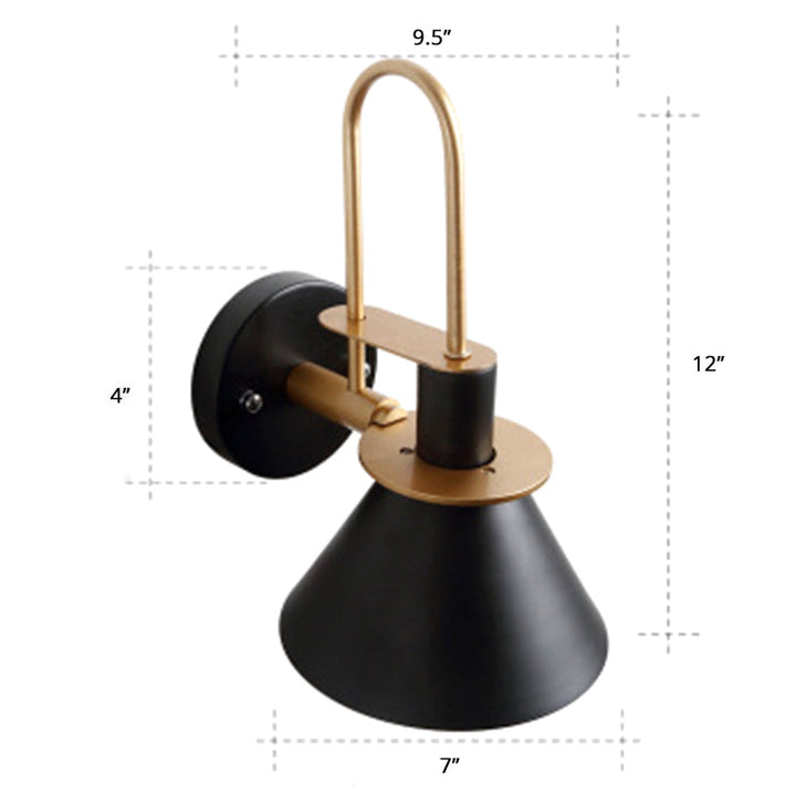 Lisslune | Macaron 1-Head Wall Light Bugle-shaped Wall Lamp with Metal Shade for Bedroom