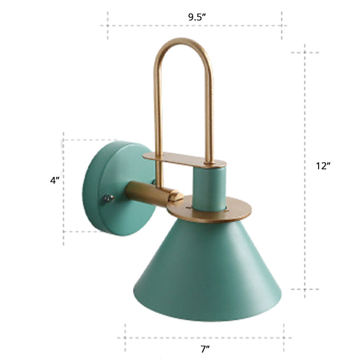 Lisslune | Macaron 1-Head Wall Light Bugle-shaped Wall Lamp with Metal Shade for Bedroom