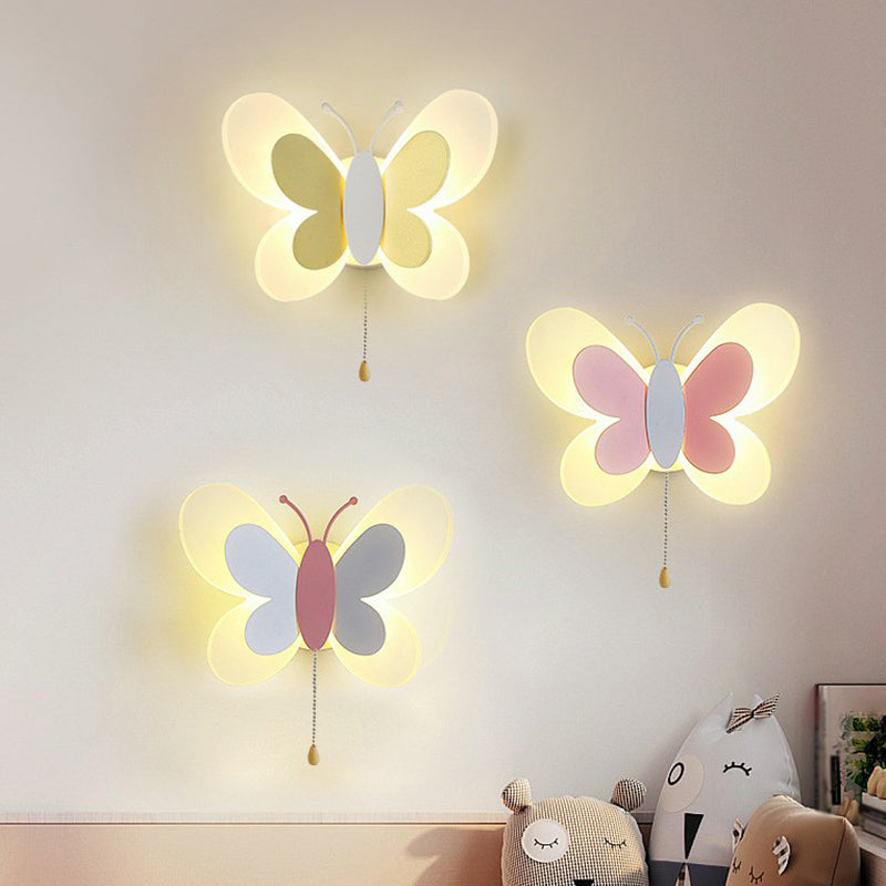 Lisslune | Decorative Butterfly Wall Lamp Acrylic Children's Room LED Wall Mounted Lamp