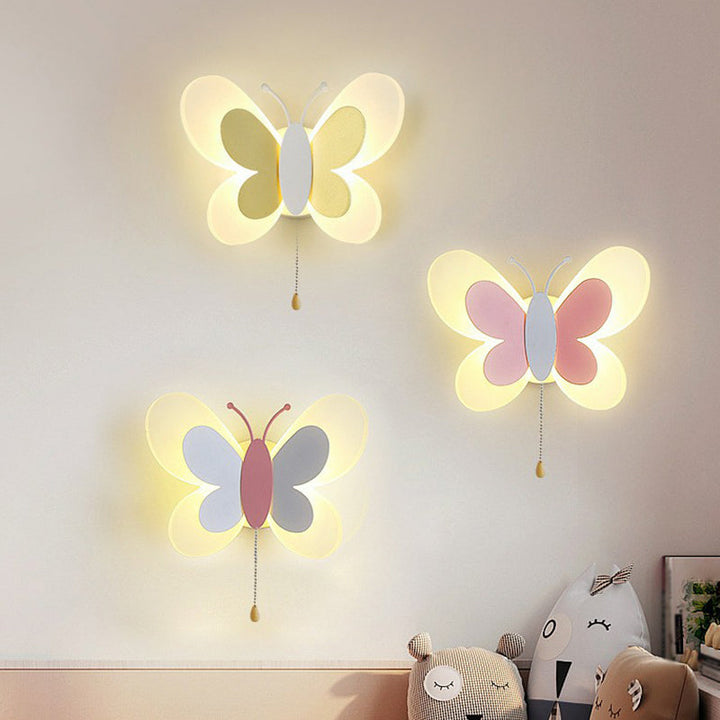 Lisslune | Decorative Butterfly Wall Lamp Acrylic Children's Room LED Wall Mounted Lamp