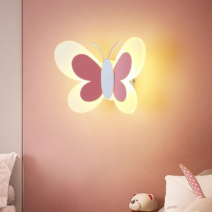 Lisslune | Decorative Butterfly Wall Lamp Acrylic Children's Room LED Wall Mounted Lamp