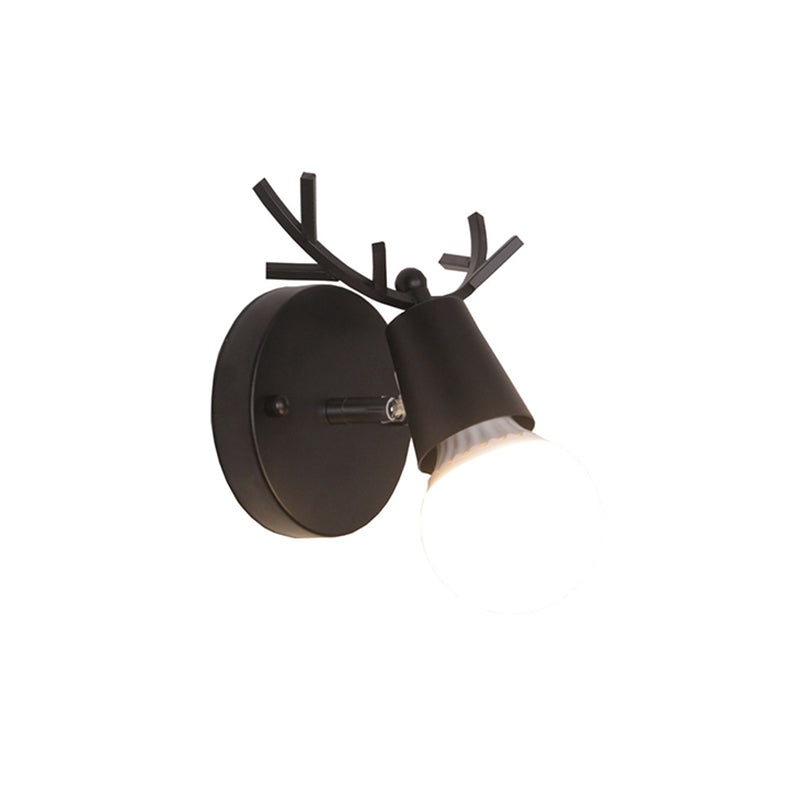 Lisslune | Antler Wall Light for Reading Nordic Metal 1-Light Nightstand Lamp with Pivot Joint