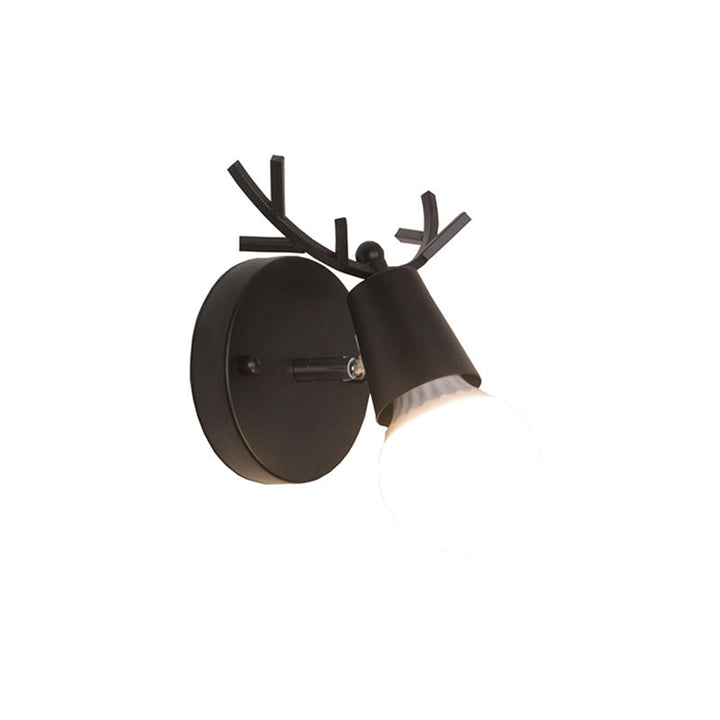 Lisslune | Antler Wall Light for Reading Nordic Metal 1-Light Nightstand Lamp with Pivot Joint