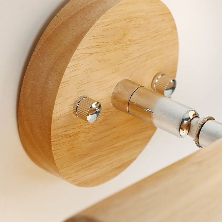 Lisslune | White glass ball rotating wall lamp Nordic 2 bulbs wooden wall-mounted lamp for bedroom