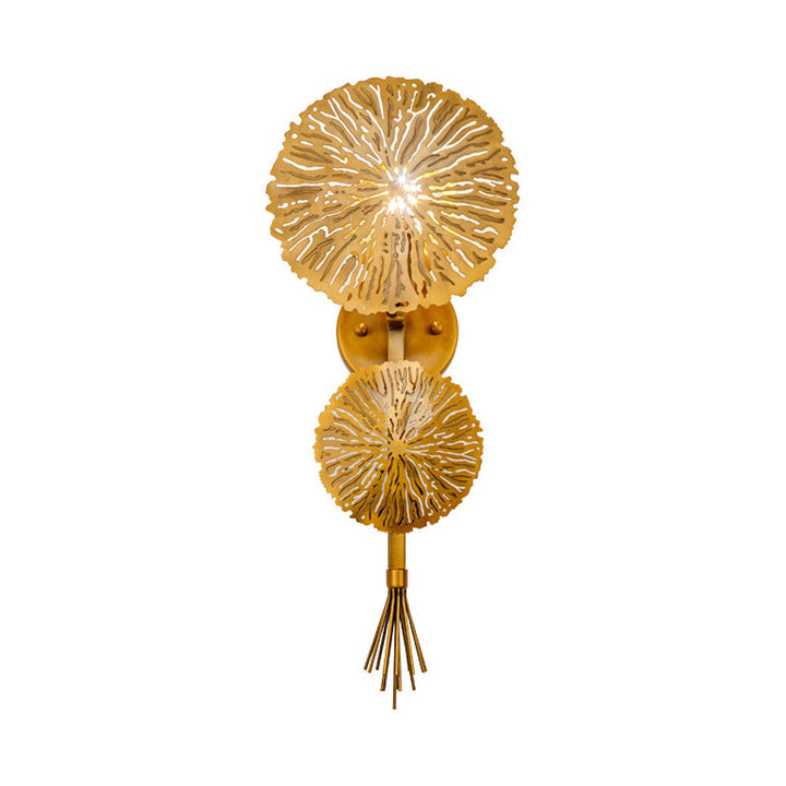 Skørter | Traditional Round Wall Mount Lighting Metal 1 Head Wall Lamps in Gold