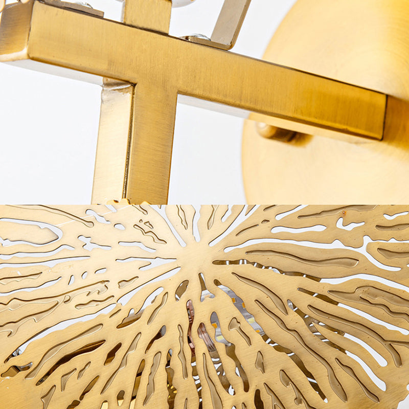 Skørter | Traditional Round Wall Mount Lighting Metal 1 Head Wall Lamps in Gold