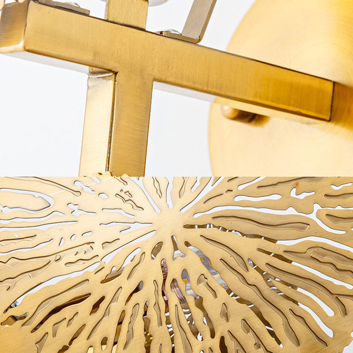 Skørter | Traditional Round Wall Mount Lighting Metal 1 Head Wall Lamps in Gold