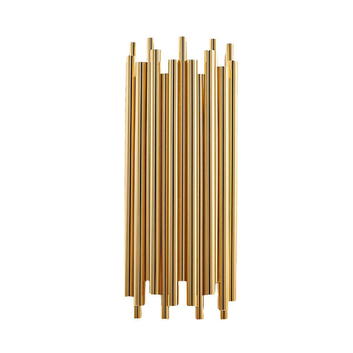 Skørter | 16"/19.5" Width Pipe Wall Lamp Traditional Metal 4 Heads Gold Wall Light for Living Room