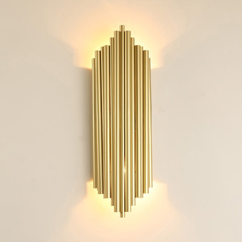 Skørter | 16"/19.5" Width Pipe Wall Lamp Traditional Metal 4 Heads Gold Wall Light for Living Room