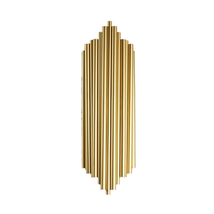 Skørter | 16"/19.5" Width Pipe Wall Lamp Traditional Metal 4 Heads Gold Wall Light for Living Room