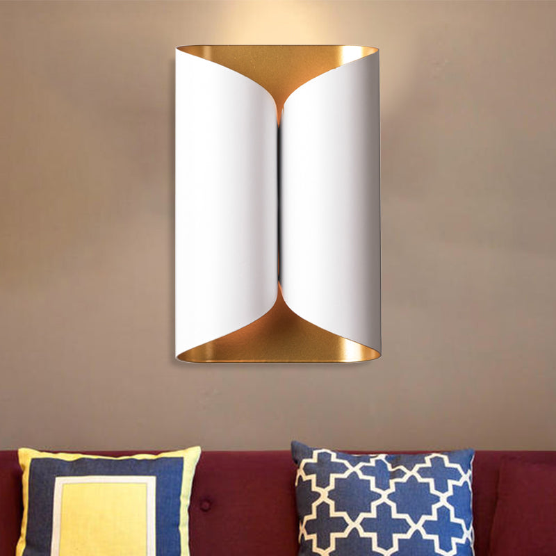 Skørter | Traditional Twist Wall Lamp Metal 2 Heads Wall Light Fixture in White for Living Room