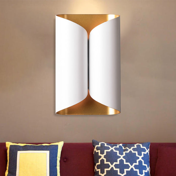 Skørter | Traditional Twist Wall Lamp Metal 2 Heads Wall Light Fixture in White for Living Room