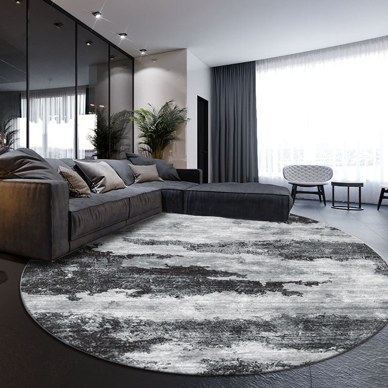 Lisslune | Cozy abstract print rug multicolored polypropylene area rug non-slip backing easy care indoor rug for living room
