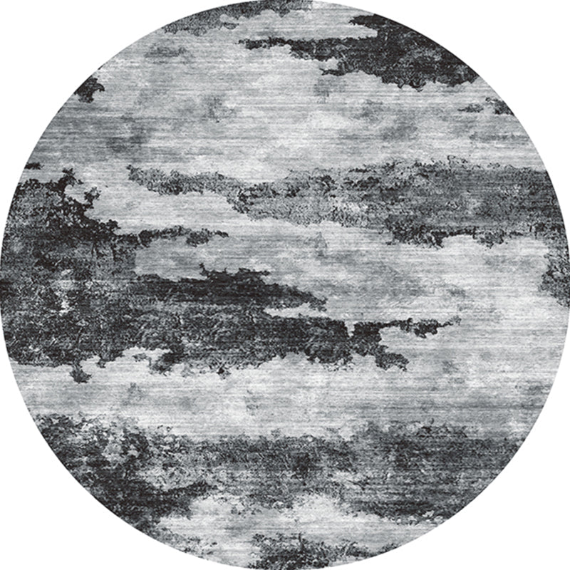 Lisslune | Cozy abstract print rug multicolored polypropylene area rug non-slip backing easy care indoor rug for living room