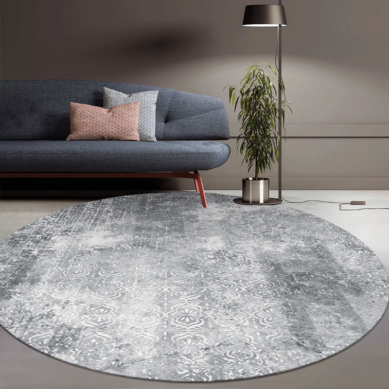 Lisslune | Cozy abstract print rug multicolored polypropylene area rug non-slip backing easy care indoor rug for living room