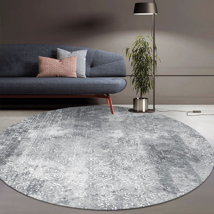 Lisslune | Cozy abstract print rug multicolored polypropylene area rug non-slip backing easy care indoor rug for living room