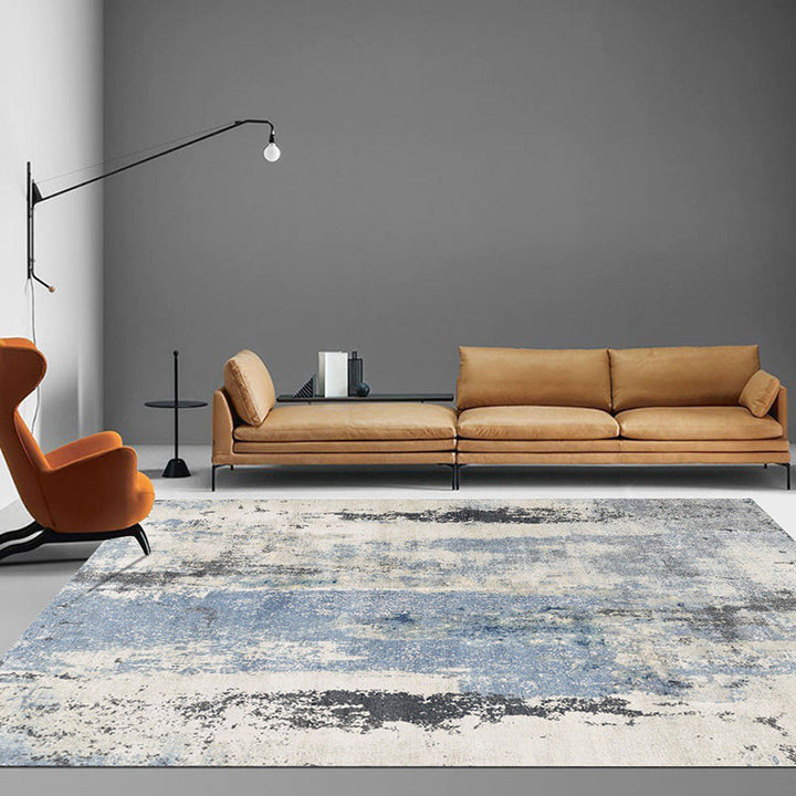 Lisslune | Relaxing Living Room Rug Multicolored Abstract Printed Indoor Rug Polyester Non-Slip Rug Pet-Friendly Area Rug