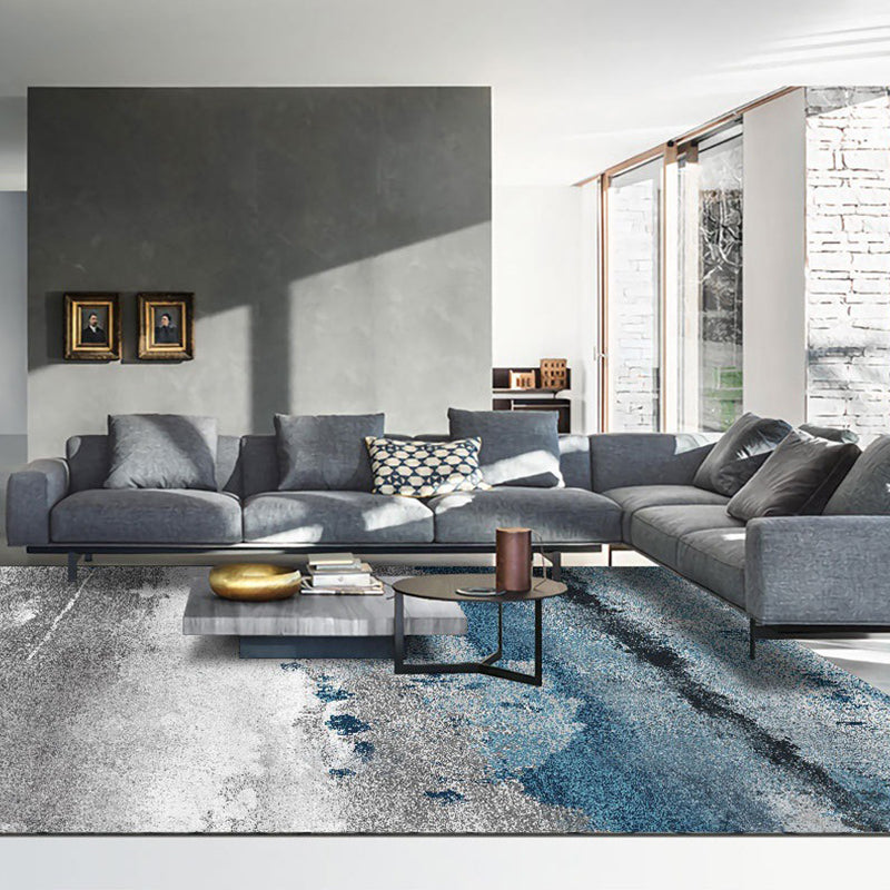 Lisslune | Relaxing Living Room Rug Multicolored Abstract Printed Indoor Rug Polyester Non-Slip Rug Pet-Friendly Area Rug