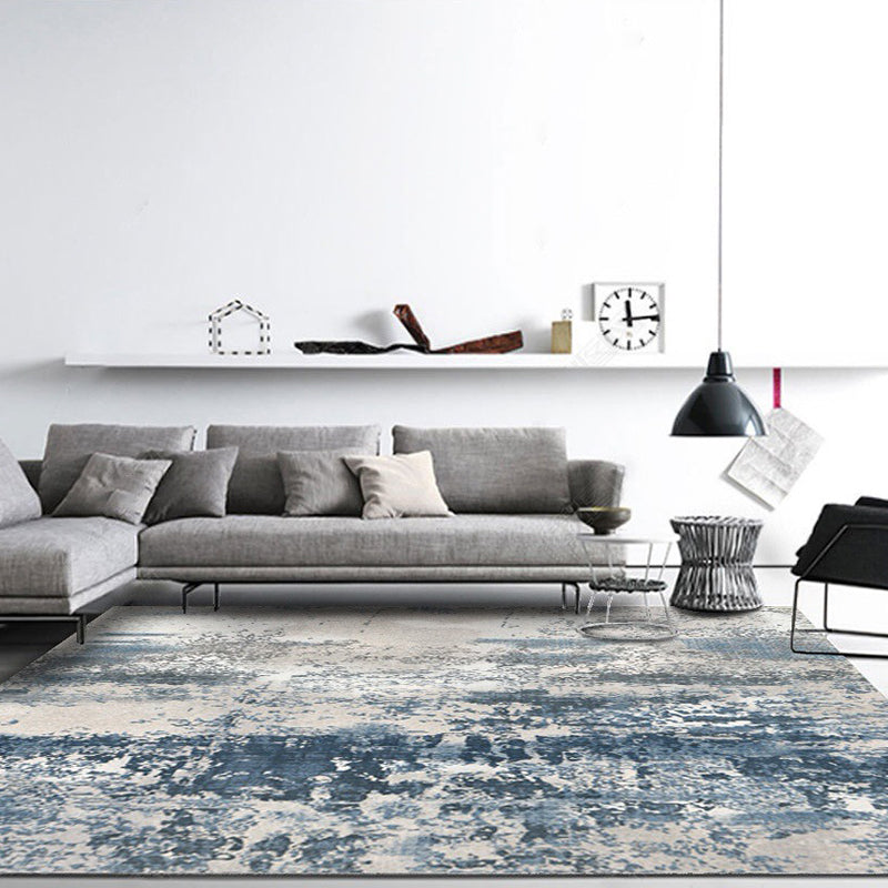 Lisslune | Relaxing Living Room Rug Multicolored Abstract Printed Indoor Rug Polyester Non-Slip Rug Pet-Friendly Area Rug