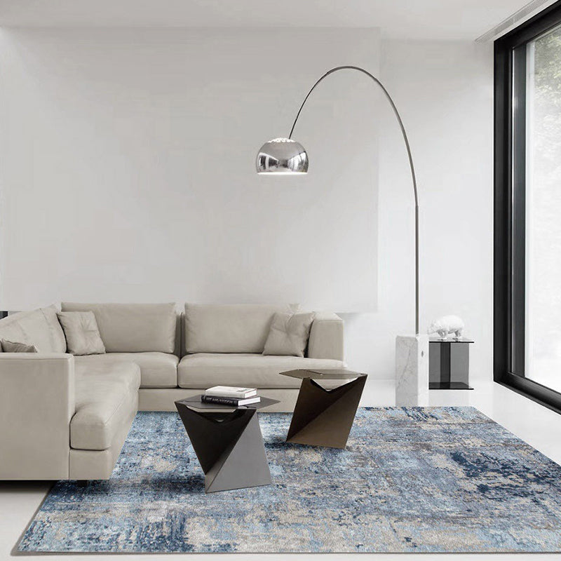 Lisslune | Relaxing Living Room Rug Multicolored Abstract Printed Indoor Rug Polyester Non-Slip Rug Pet-Friendly Area Rug