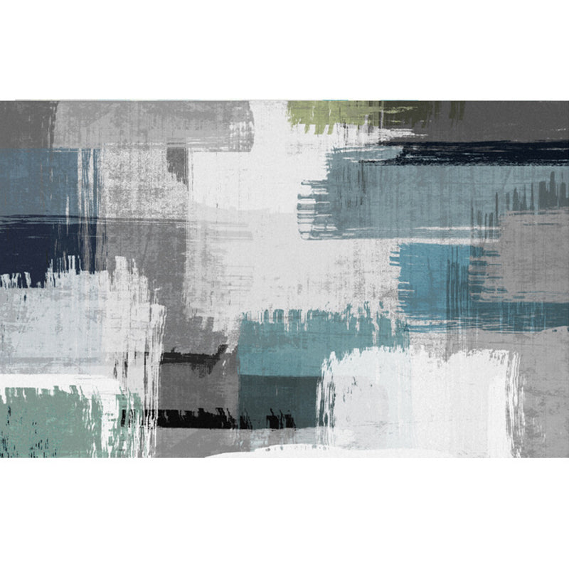 Lisslune | Green decorative mat Scandinavian abstract printed carpet for indoor non-slip underlay pet-friendly carpet