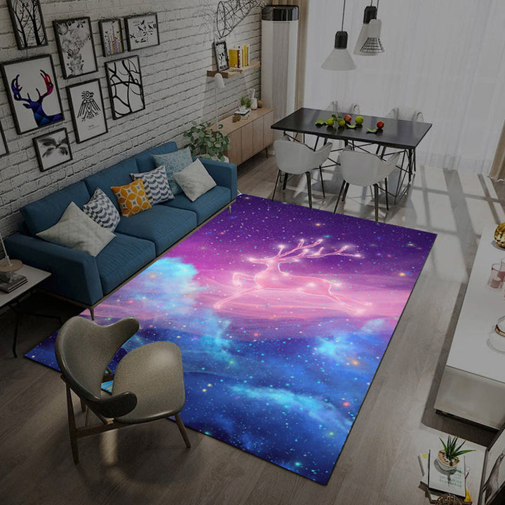 Lisslune | Trendy Living Room Rug Multi-Colored Room Pattern Rug Synthetic Anti-Slip Back Pet-Friendly Rug