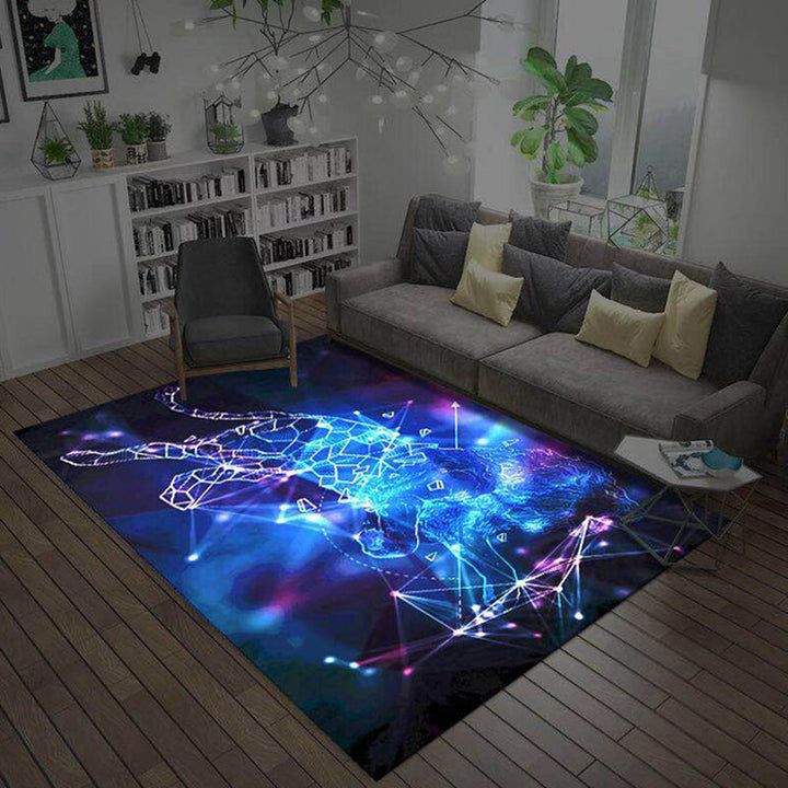 Lisslune | Trendy Living Room Rug Multi-Colored Room Pattern Rug Synthetic Anti-Slip Back Pet-Friendly Rug