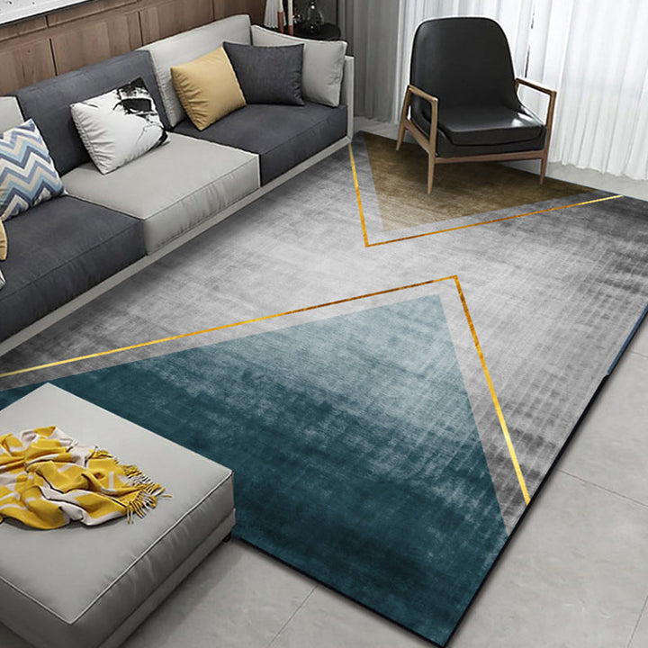 Lisslune | Northern European Living Room Rug Multicolored Geometric Print Indoor Carpet Synthetic Non-Slip Backing Pet-Friendly Rug