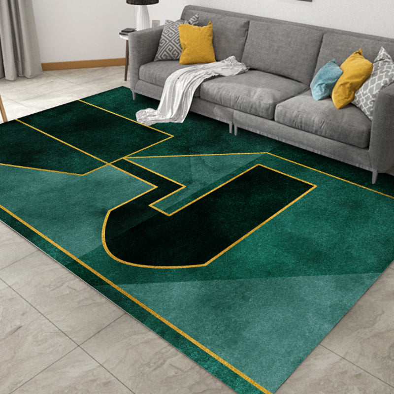Lisslune | Northern European Living Room Rug Multicolored Geometric Print Indoor Carpet Synthetic Non-Slip Backing Pet-Friendly Rug