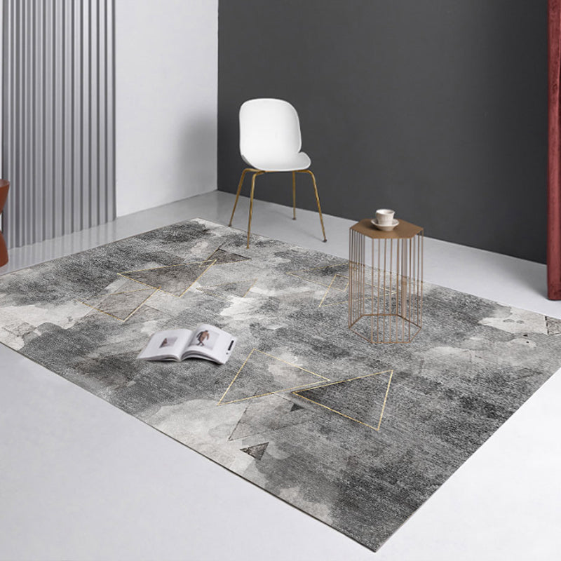 Lisslune | Northern European Living Room Rug Multicolored Geometric Print Indoor Carpet Synthetic Non-Slip Backing Pet-Friendly Rug