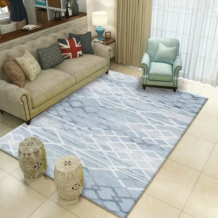 Lisslune | Northern European Living Room Rug Multicolored Geometric Print Indoor Carpet Synthetic Non-Slip Backing Pet-Friendly Rug