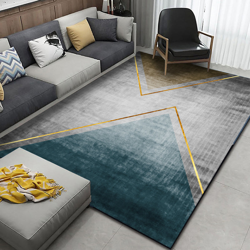 Lisslune | Northern European Living Room Rug Multicolored Geometric Print Indoor Carpet Synthetic Non-Slip Backing Pet-Friendly Rug