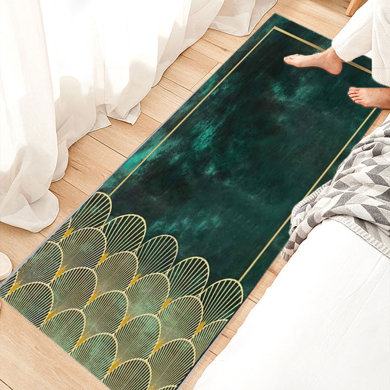 Lisslune | Relaxing Bedroom Rug Multicolored Geometric Print Indoor Rug Polyester Non-Slip Back Washable Area Rug