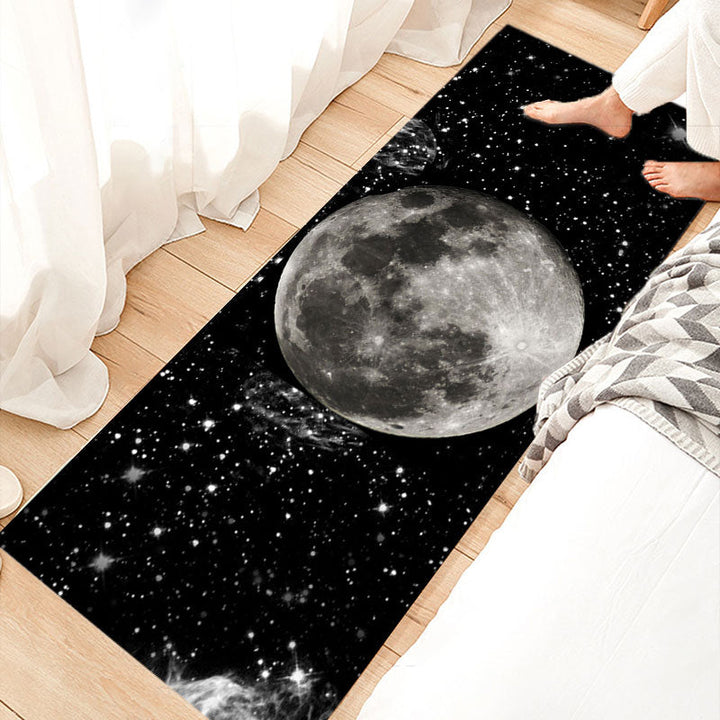 Lisslune | Relaxing Bedroom Rug Multicolored Geometric Print Indoor Rug Polyester Non-Slip Back Washable Area Rug