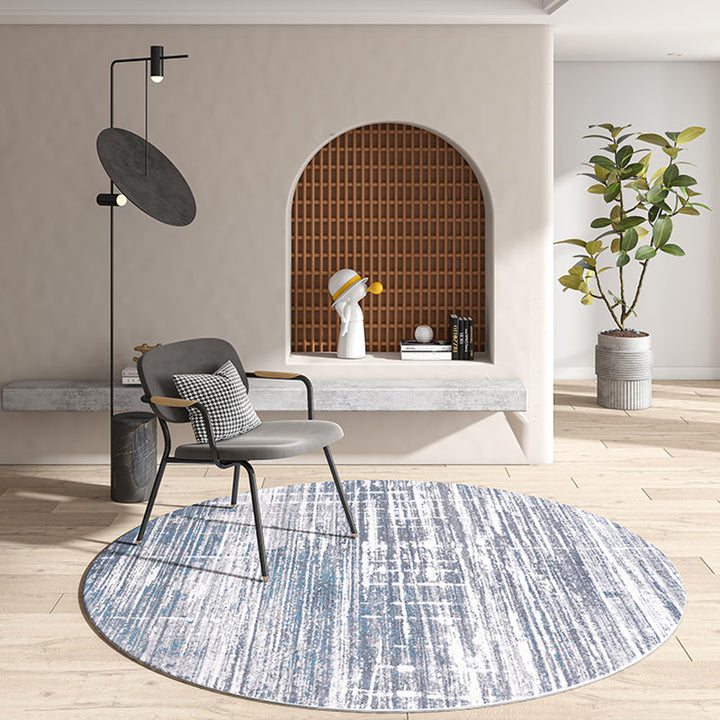 Lisslune | Industrial Living Room Rug Multi Color Abstract Printed Indoor Carpet Polyester Non-Slip Back Easy Care Area Rug