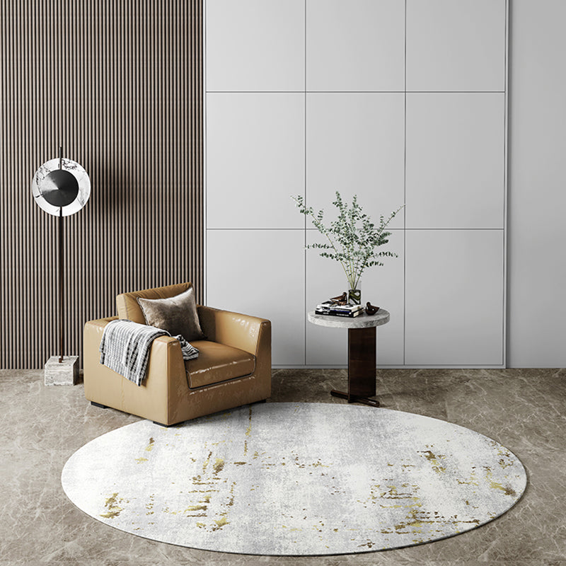 Lisslune | Industrial Living Room Rug Multi Color Abstract Printed Indoor Carpet Polyester Non-Slip Back Easy Care Area Rug