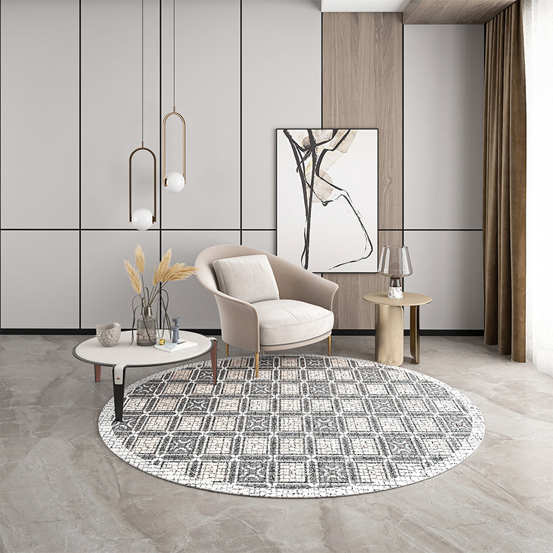 Lisslune | Industrial Living Room Rug Multi Color Abstract Printed Indoor Carpet Polyester Non-Slip Back Easy Care Area Rug
