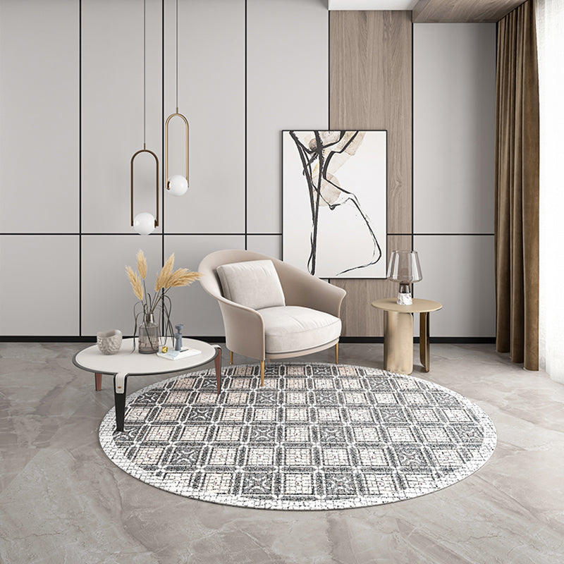 Lisslune | Industrial Living Room Rug Multi Color Abstract Printed Indoor Carpet Polyester Non-Slip Back Easy Care Area Rug