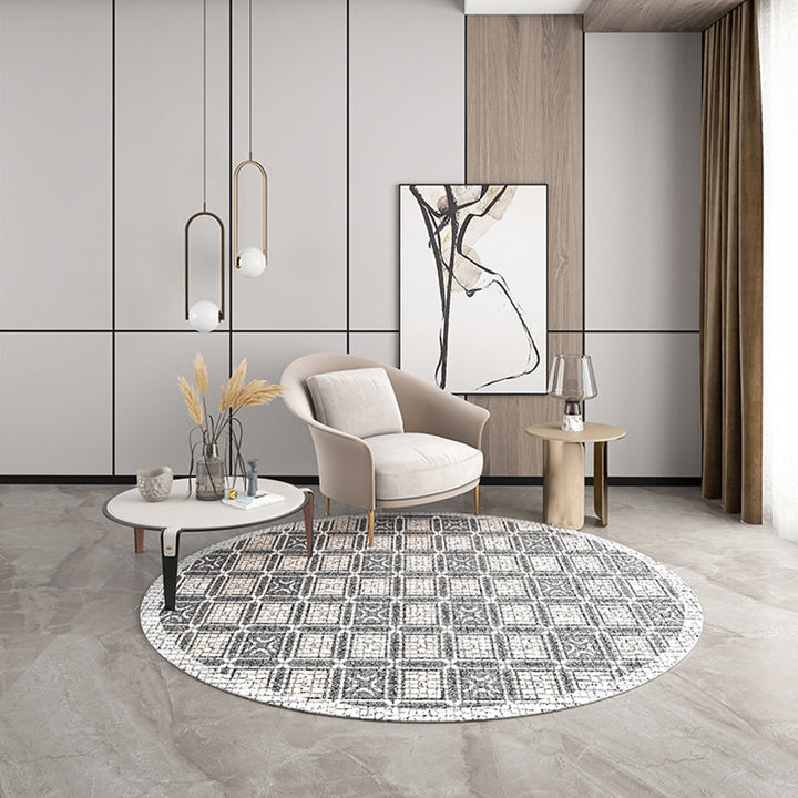 Lisslune | Industrial Living Room Rug Multi Color Abstract Printed Indoor Carpet Polyester Non-Slip Back Easy Care Area Rug