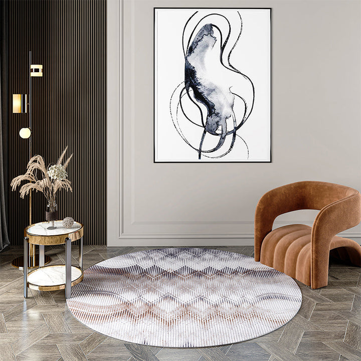 Lisslune | Industrial Living Room Rug Multi Color Abstract Printed Indoor Carpet Polyester Non-Slip Back Easy Care Area Rug