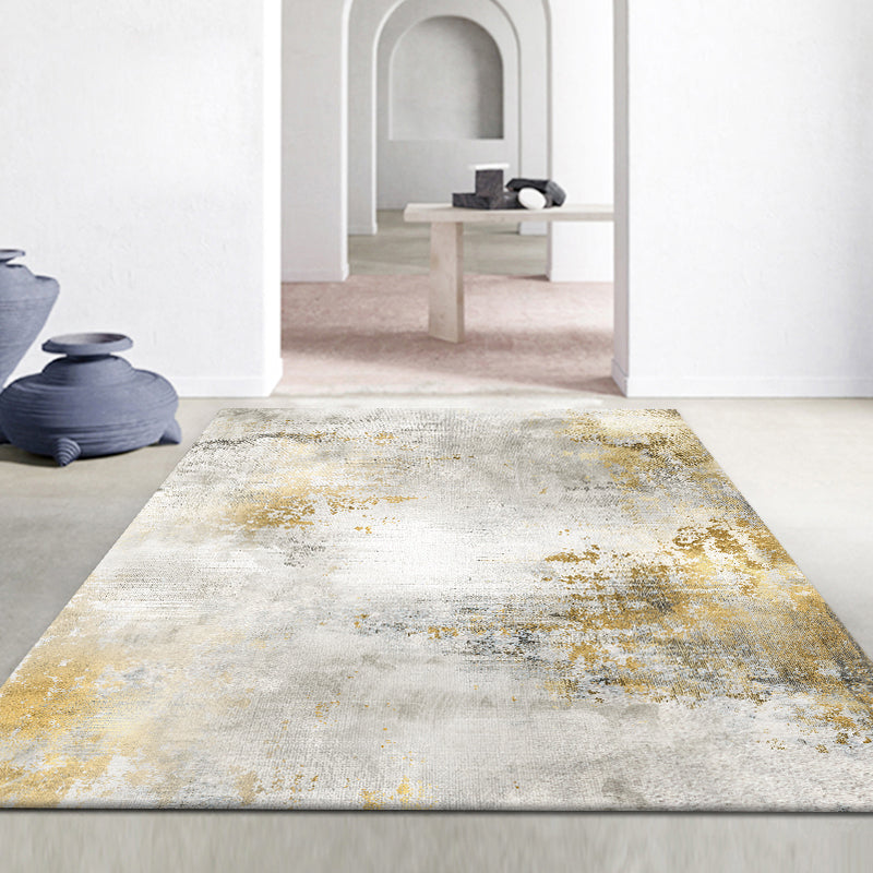 Lisslune | Modern abstract print carpet Multicolor polypropylene area rug non-slip backing pet-friendly area rug for room