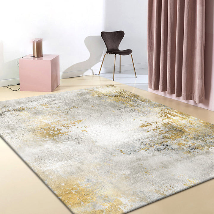 Lisslune | Modern abstract print carpet Multicolor polypropylene area rug non-slip backing pet-friendly area rug for room