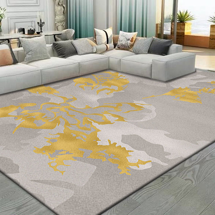 Lisslune | Modern abstract print carpet Multicolor polypropylene area rug non-slip backing pet-friendly area rug for room
