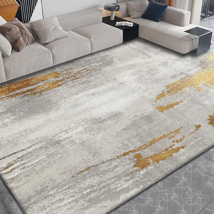 Lisslune | Modern abstract print carpet Multicolor polypropylene area rug non-slip backing pet-friendly area rug for room