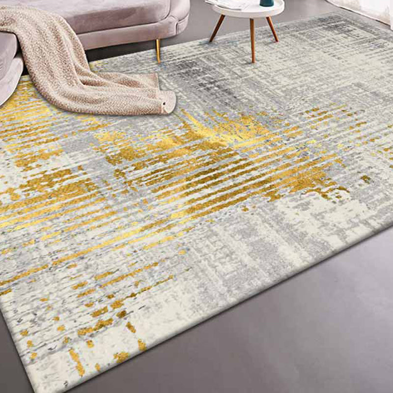 Lisslune | Modern abstract print carpet Multicolor polypropylene area rug non-slip backing pet-friendly area rug for room
