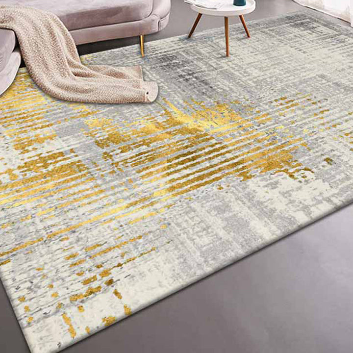 Lisslune | Modern abstract print carpet Multicolor polypropylene area rug non-slip backing pet-friendly area rug for room